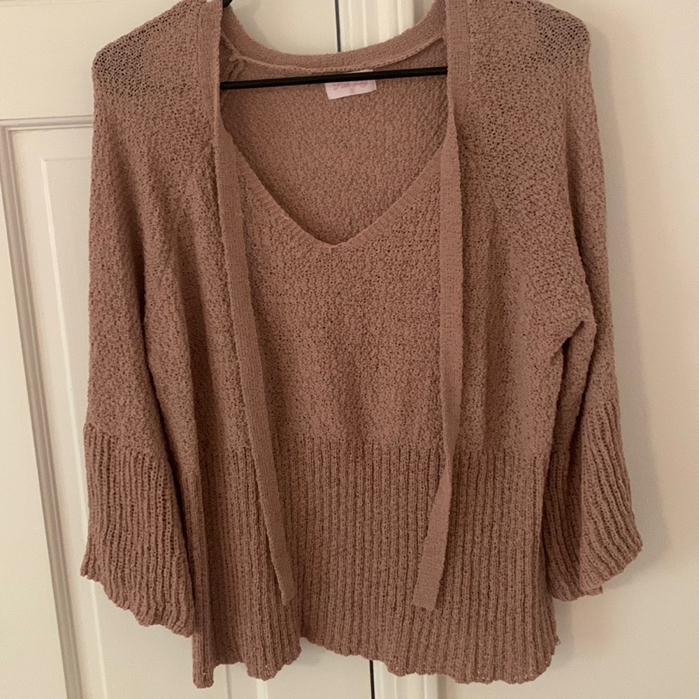 Pink Lily size small neck wide arm sweater